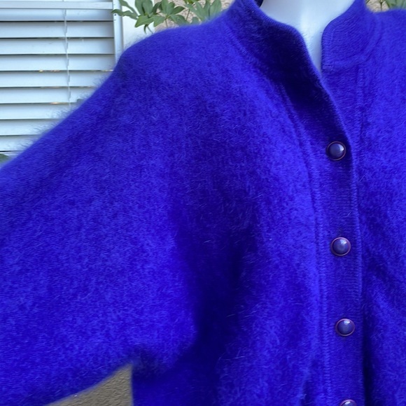 Vintage 90’s purple angora knitted cardigan with lining - Picture 4 of 8